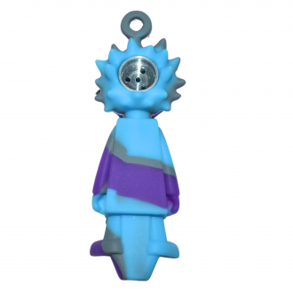 3.5" Silicone Hand Pipe with Rich Metal Bowl