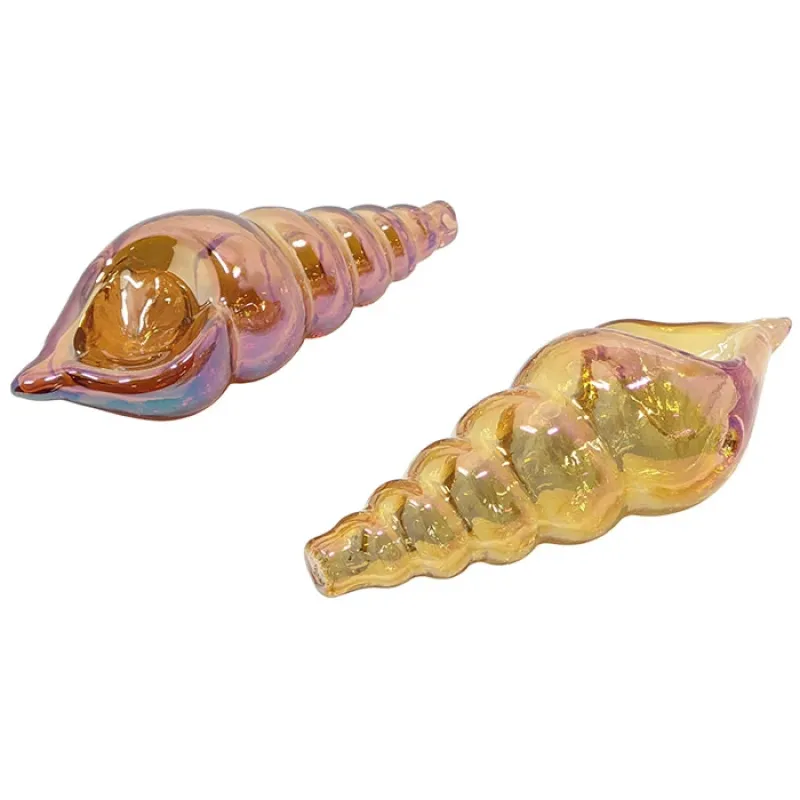 4.3" Electroplated Seashell Hand Pipe