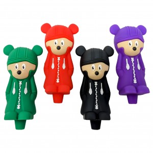 4.5" Snuggle Bear Silicone Hand Pipe - [FXA-17]