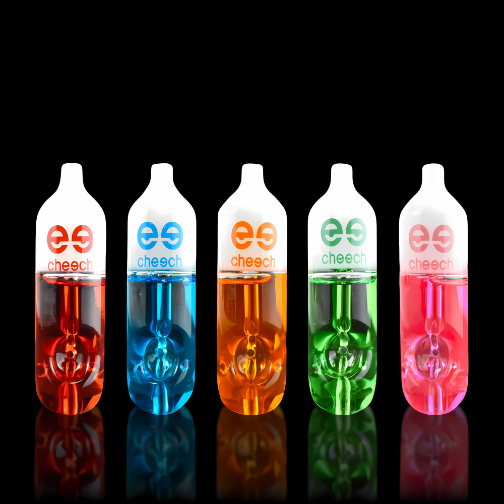 CHEECH Glycerin Vape Style Hand Pipe – 4.5" Glass Chill Pipe CHEECH 4.5 Inch Glycerin Filled Vape Shaped Glass Hand Pipe