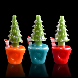 4.5 Inch Holiday Cheer Glass Hand Pipe GHP1385