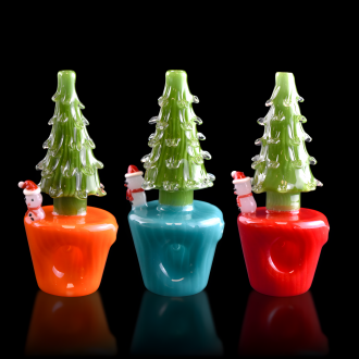 4.5" Holiday Cheer Glass Hand Pipe - [GHP1385]