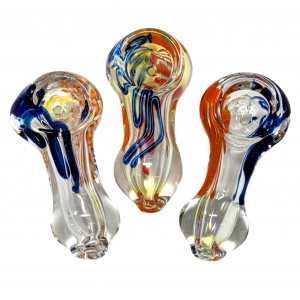 2.5" Silver Fumed Inside Out Hand Pipe (Pack Of 3) [GJ107]