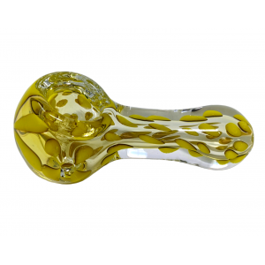2.5" Assorted Colors Silver Fumed Dot Art Hand Pipe (Pack of 2) - [GSK01]