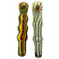 3.5" Bubble Body Color Twist Marble Chillum Hand Pipe (Pack of 2) - [GWRKP142]
