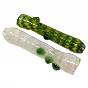 3.5" Slyme Rake Body Multi Marble Chillum Hand Pipe (Pack of 2) - [GWPKP144]