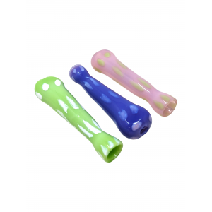 Faded Slyme Polka Dot Flat Mouth Chillum Hand Pipe - (Pack of 3) [GWRKP29]