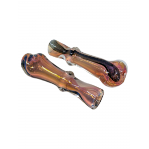 3'' Gold Fumed Galaxy Stripe Twist Mouth Chillum Hand Pipe - (Pack of 2) [GWRKP9]