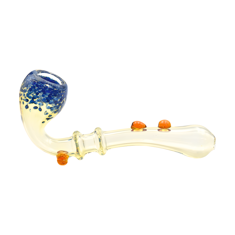 6" Gold Fumed Frit Art Sherlock Pipe