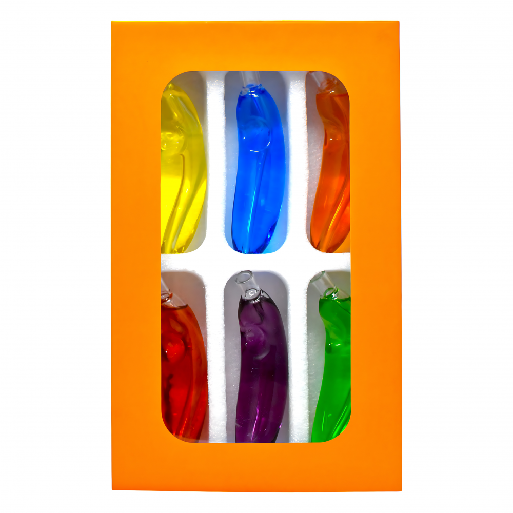 Apex 5" Fancy Glycerin Banana Hand Pipe - 6CT Display