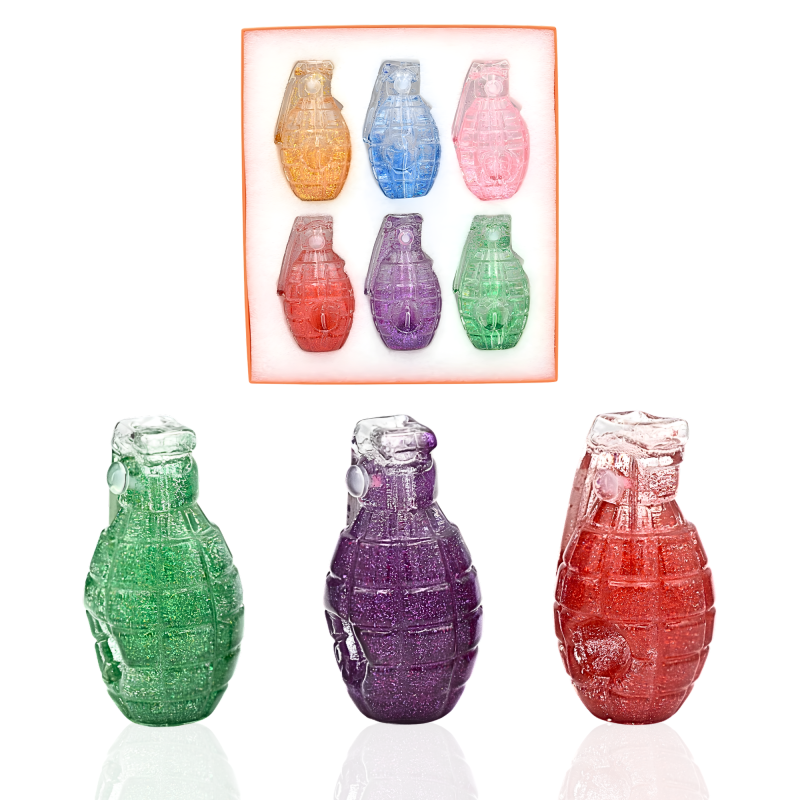 Apex Glycerin Filled Glitter Grenade Hand Pipe – 6ct Display