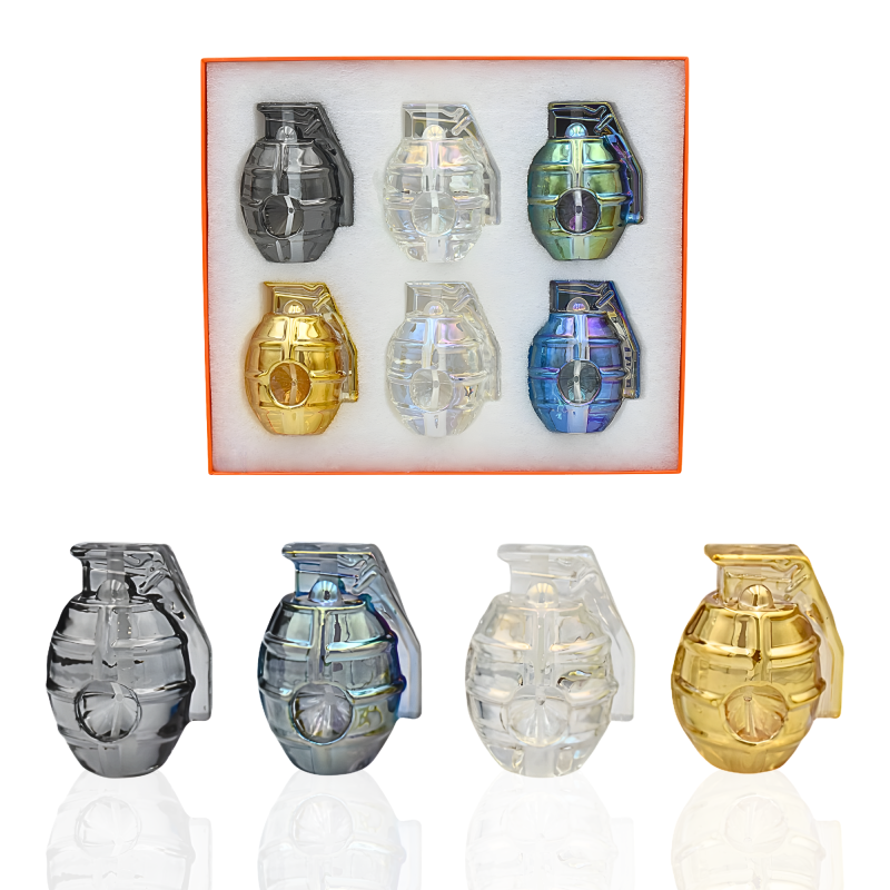 Apex Electroplated Grenade Hand Pipe – 6ct Display