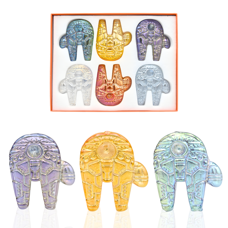 4" Apex Electroplated Fancy Hand Pipe – 6ct Display