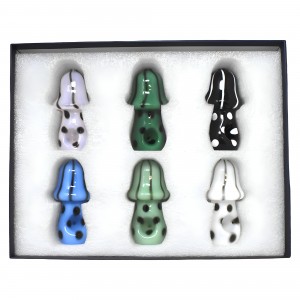 Apex - 4" Polka Dot Mushroom Hand Pipe - 6ct Display