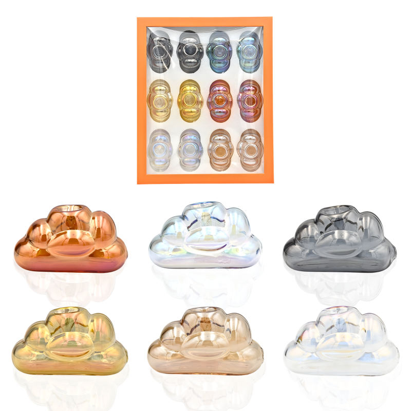 Apex 3.5" Cloud Shape Electroplated Hand Pipe – 12ct Display