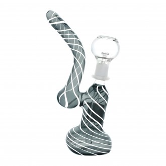 7" White Twister Bubbler Hand Pipe – Assorted Colors