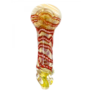 4" Silver Fumed Twisted Rod Art Hand Pipe [ISP479]
