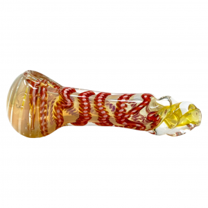 4" Silver Fumed Twisted Rod Art Hand Pipe [ISP479]