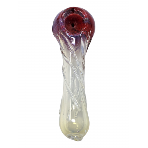 4" Frit Head R4 Swirl Art Hand Pipe Assorted Colors [ISP509]