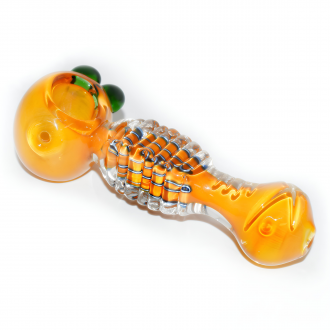 6" Gold Fumed Ribbed Body Glass Hand Pipe – 2ct Pack