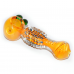 6 inch gold fumed ribbed body glass hand pipe 2ct pack
