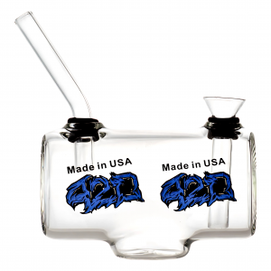 Assorted Color Horizontal "420" Decal Bubbler Hand Pipe - [JO51]