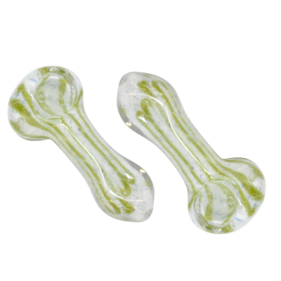 3.5" Silver Fumed Line Art Glass Hand Pipe – Single Rim (2ct Pack)