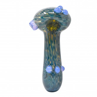 4" Wig Wag Art Dicro Spoon Multi Marble Hand Pipe - [KK01]
