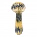 4 Inch Gold Fumed Wig Wag Glass Spoon Hand Pipe