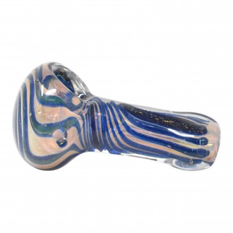 2.5" Gold Fumed Twisted Dicro Art Hand Pipe - [KK09]