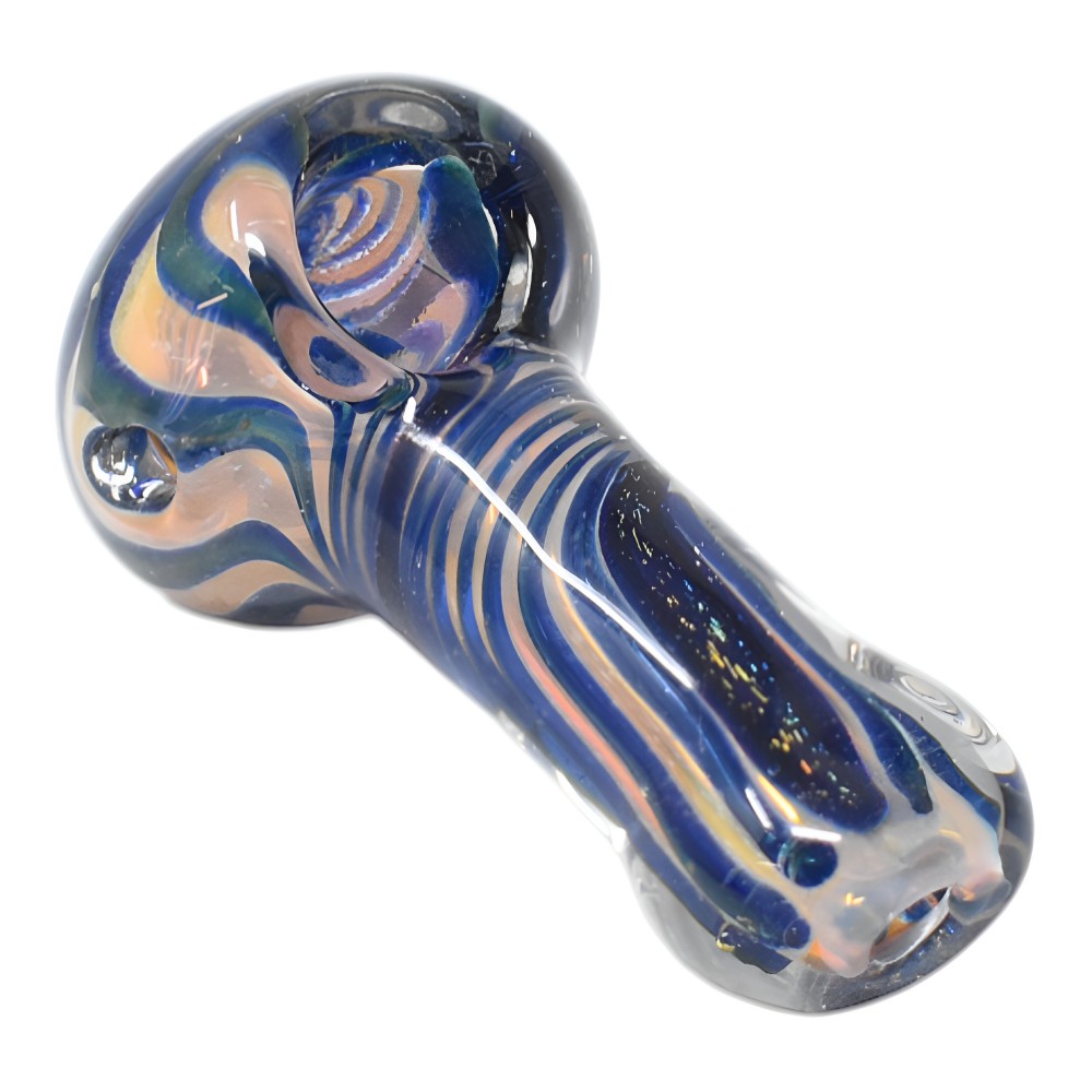2.5 Inch Gold Fumed Twisted Dicro Art Hand Pipe