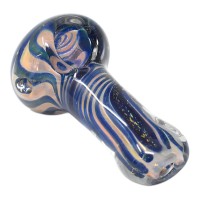 2.5" Gold Fumed Twisted Dicro Art Hand Pipe - [KK09]
