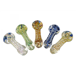 3" Silver Fumed Twisted Rope Hand Pipe (Pack of 5) - [KP11]