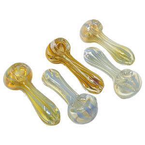 3" Silver Fumed Line Art Hand Pipe (Pack of 5) - [KP12]