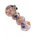 7.5" Gold Fumed Triple Rim Jumbo Hand Pipe - [KP15]