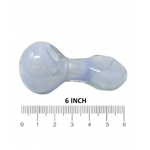 6" Frit Art Fat Body Flat Mouth Hand Pipe - [KP16]