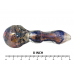 8" Gold Fumed Frit Art Heavy Hand Pipe - [KP21]