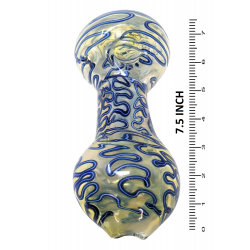 7.5" Silver Fumed Twisted Line Hand Pipe - [KP26]