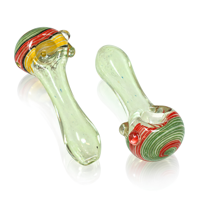 4" Mushroom Swirl Marble Fumed Glass Hand Pipe – 2ct Pack