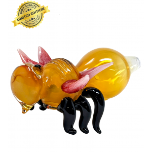 Gold Fumed Wasp Bee Animal Hand Pipe - [NAP09]