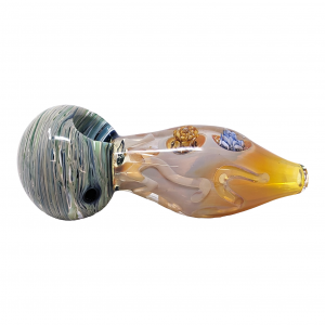 4" Silver Fumed Glass Spoon Hand Pipe - [NAP16]