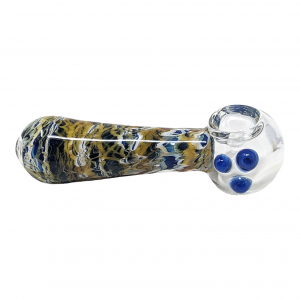 4.5" Marble Art Clear Head Spoon Hand Pipe - [NAP17]