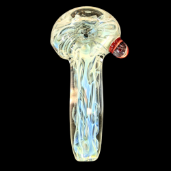 USA BLOWN - 4" Silver Fumed Millie Marble Art Hand Pipe [PDUSA01]