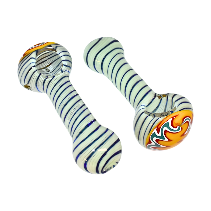 4.5" Wig-Wag Reversal Art Flat Mouth Spoon Pipe – 2ct Pack