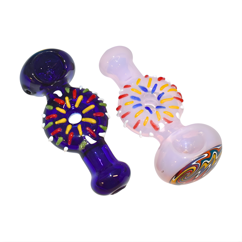 4.5" Donut Color Tube Premium Hand Pipe – 2ct Pack