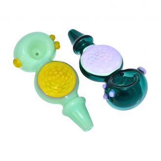 4" Honeycomb Core Bubble Premium Glass Hand Pipe – 2ct Pack