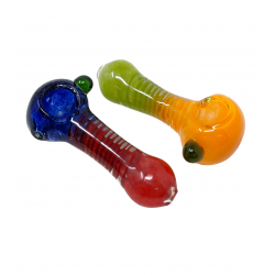3" Double Tone Frit Spiral Art Hand Pipe (Pack Of 2) - [PT-556]