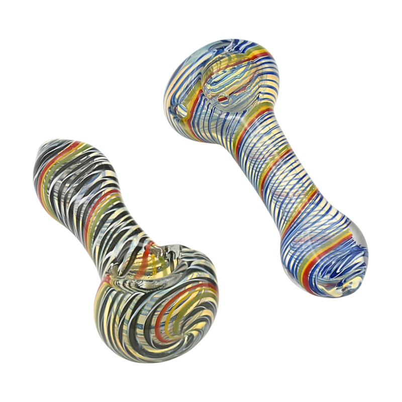 3.5" Fumed Glass Twisted Art Spoon Pipe – 2ct Pack