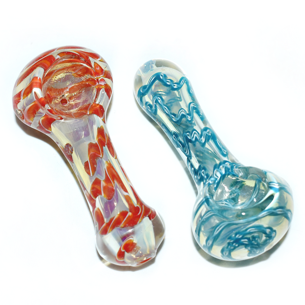 3 inch gold fumed twisted art hand pipe 2ct pack