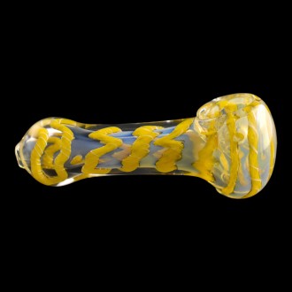 3.25" Silver Fumed Swirl Ribbon Art Hand Pipe (Pack of 2) - [RJA114]